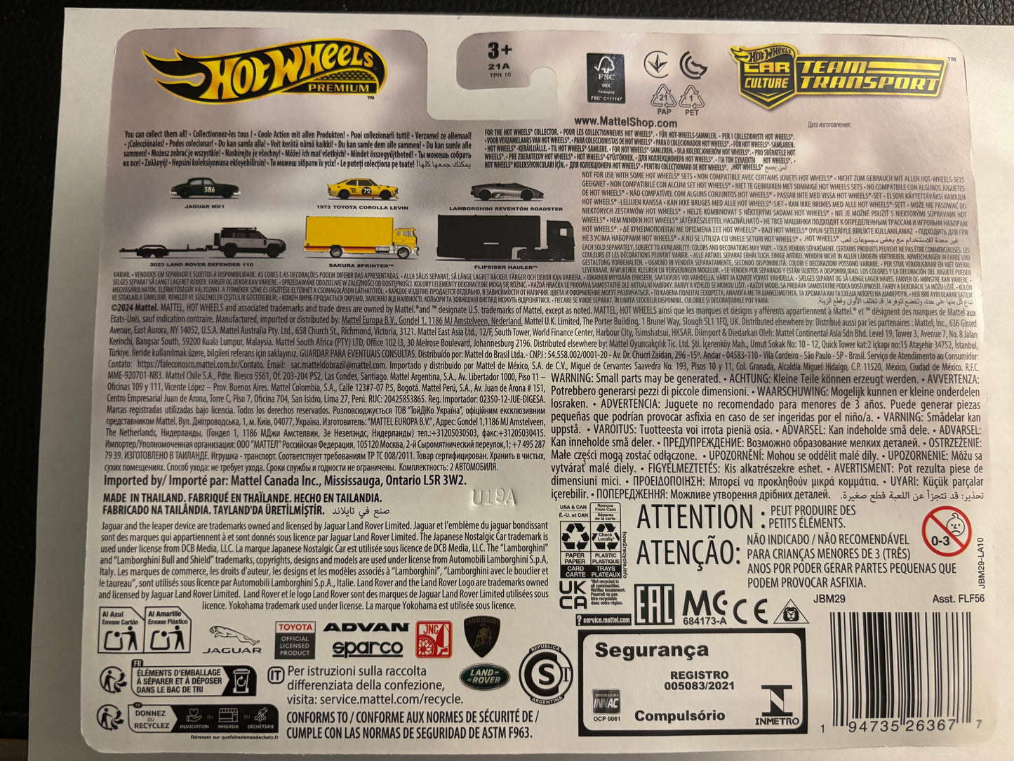 HOTWHEELS TEAM TRANSPORT JAGUAR MK1/2023 LAND ROVER DEFENDER 110