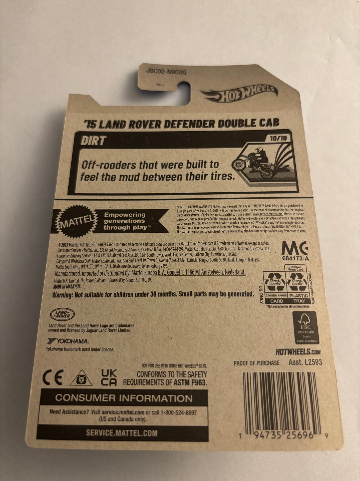 HOTWHEELS ‘15 LAND ROVER DEFENDER DOUBLE CAB