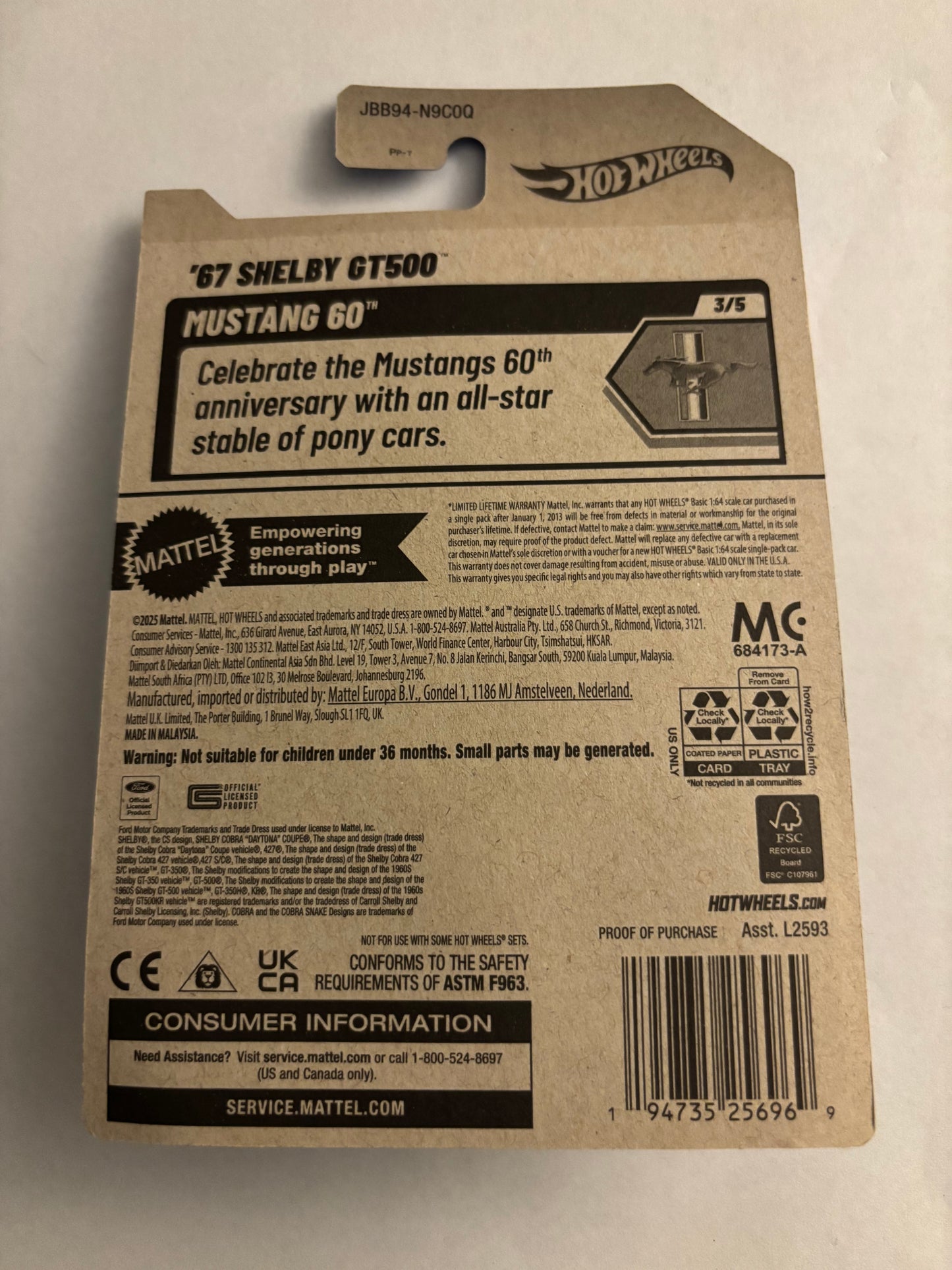 HOTWHEELS ‘67 SHELBY GT500