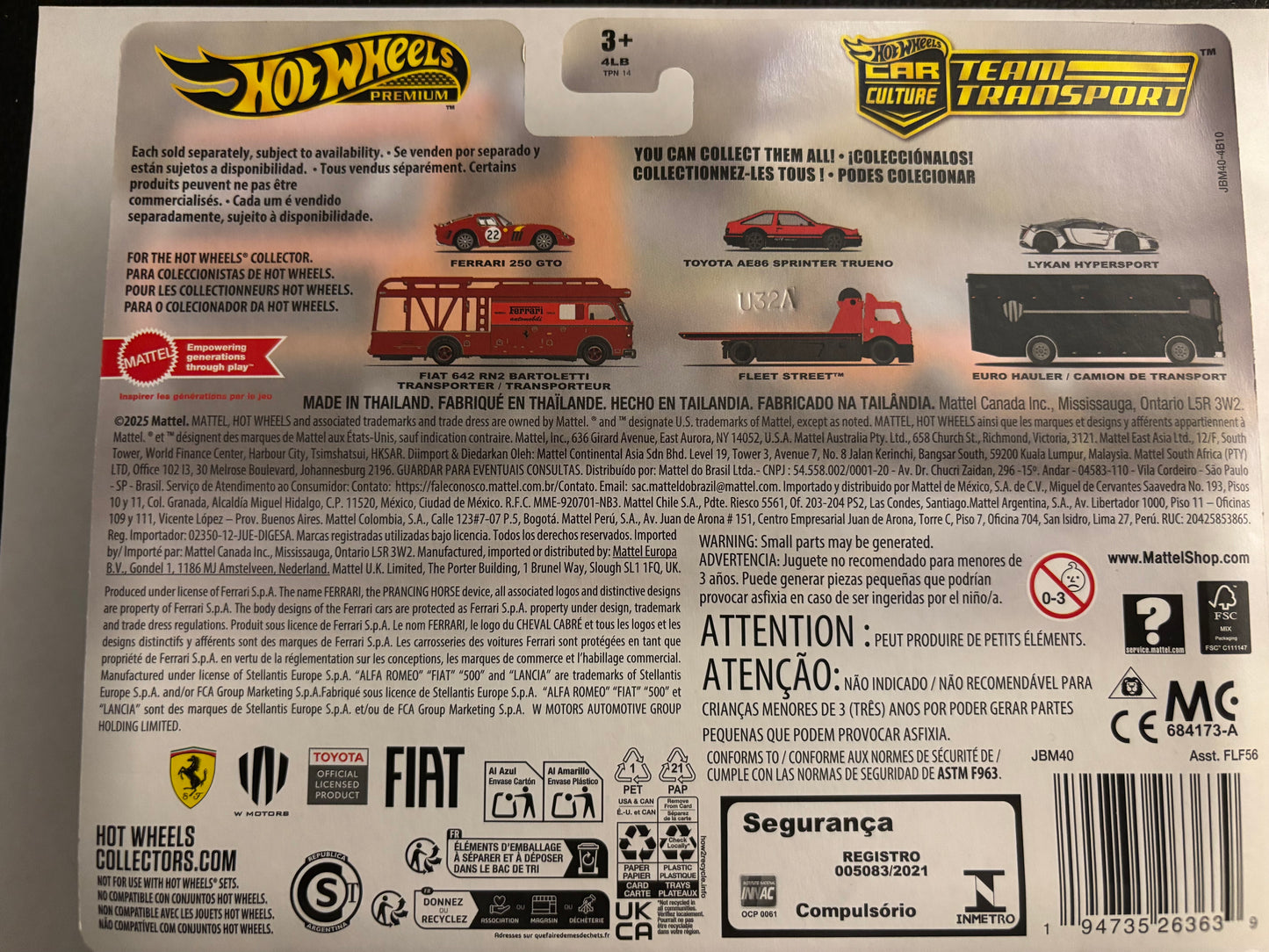HOTWHEELS TEAM TRANSPORT TOYOTA AE86 SPRINTER TRUENO/FLEET STREET