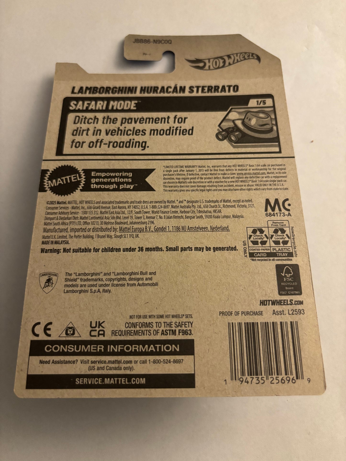 HOTWHEELS LAMBORGHINI HURACAN STERRATO